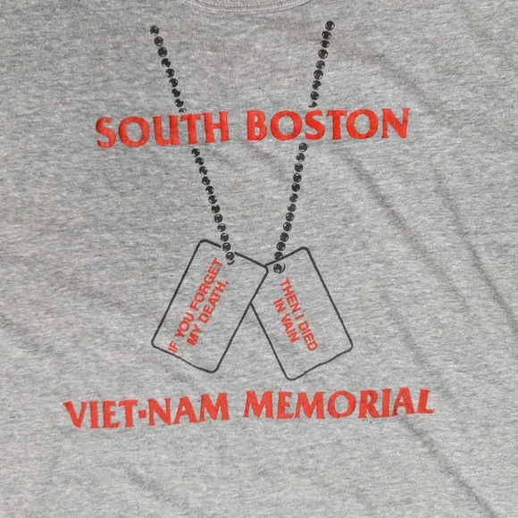 Men's Hanes Gray South Boston Viet-Nam Memorial Short Sleeve Tee XL - Picture 2 of 6